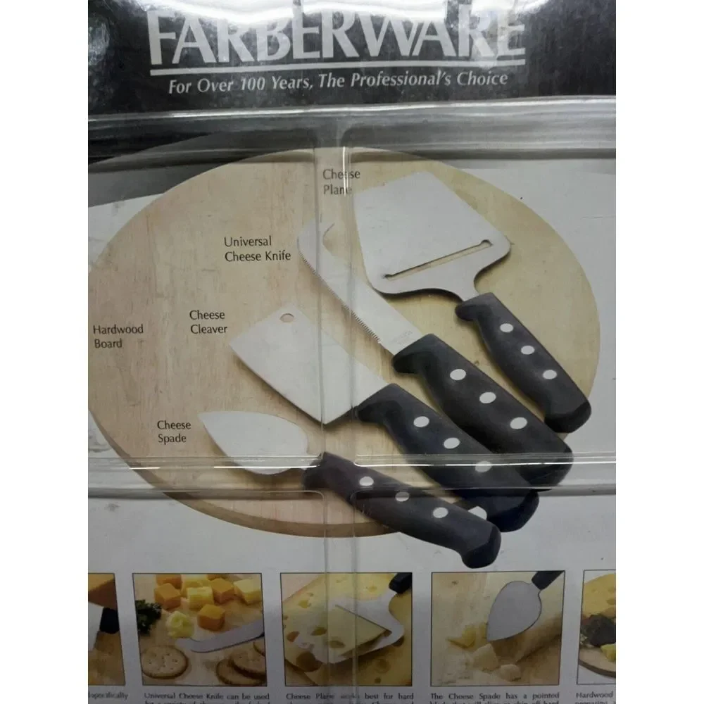 Farberware 5 Piece‎ Cheese Set Cutting Board Knife Appetizer Dinner Party
